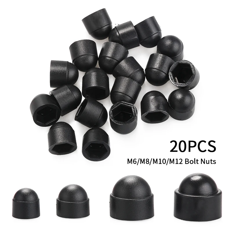 

20Pcs M6 M8 M10 M12 Bolt Nut Dome Protection Caps Covers Exposed Hexagon Plastic