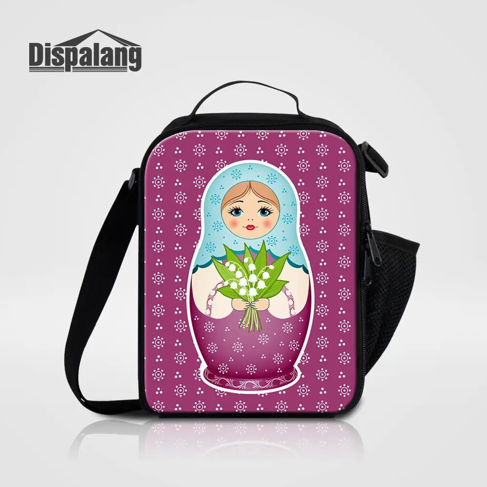 Lunch Bag01 Русский Matryoshka, кукольный ланч-мешок для женщин, маленький брезентовый обеденный мешок для еды, на заказ, мультяшная сумка-холодильник для студенток, сумки для пикника - Цвет: Lunch Bag01