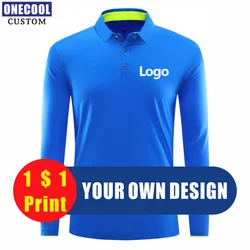 Long Sleeve Quick-drying Sports Polo Shirt Custom Logo Print Embroidery Breathable Summer Men And Women Tops S-5XL ONECOOL