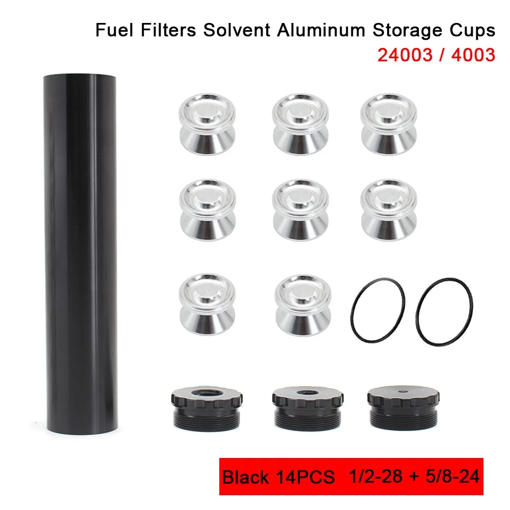 black 14pacs 1/2-28 5/8-24 топливный фильтр алюминиевый растворитель ловушка для NAPA 4003 WIX 24003 автомобильные аксессуары - Цвет: black 14pacs