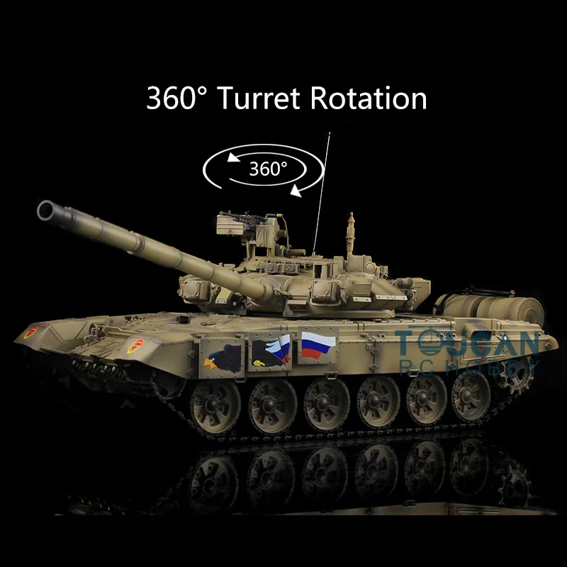 Heng Long Russia T90 1/16 Yellow 7.0 Plastic RTR RC Tank 3938 W/ 360° Turret Gift TH17859-SMT4 | Игрушки и хобби