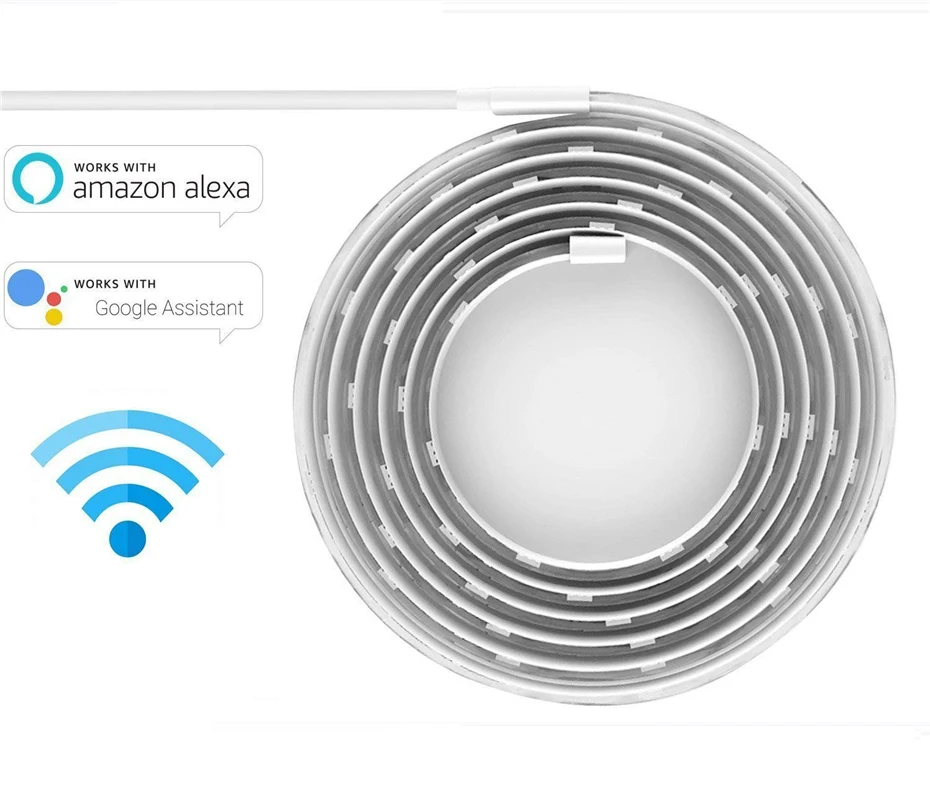 Yeelight RGB светодиодный 2 м умная световая полоса умный дом для Mi Home APP WiFi работает с Alexa Google Home Assistant 16 миллионов красочных