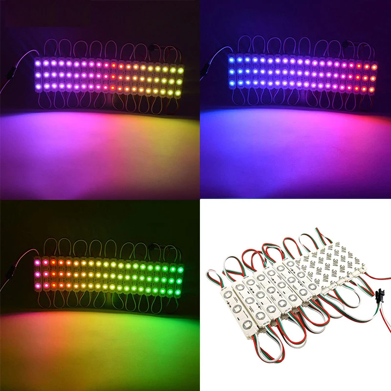 

100pcs 5050 Led RGB Module 2811 Full Color injection len module waterproof RGB Colorful Programmable 12V Magic Color LED light