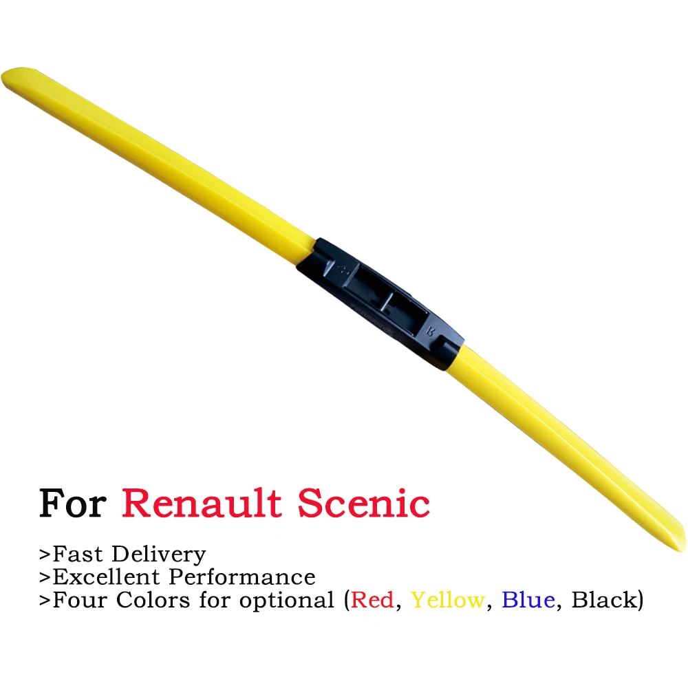 

HESITE Colorful Windshield Frameless Hybrid Wiper Blades For Renault Scenic 1 2 3 4 Accessories 2Pcs Car Front Wipers Red Yellow