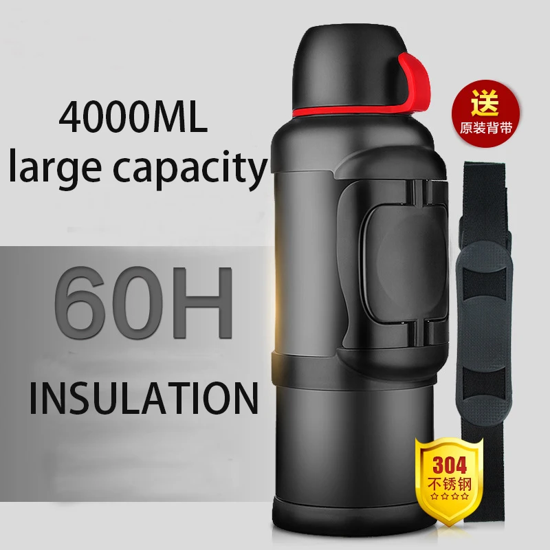 

Large-capacity Vacuum Flask Sports Water Bottle Outdoor Travel Kettle Car/Household Thermos Stainless Steel Insulation Pot