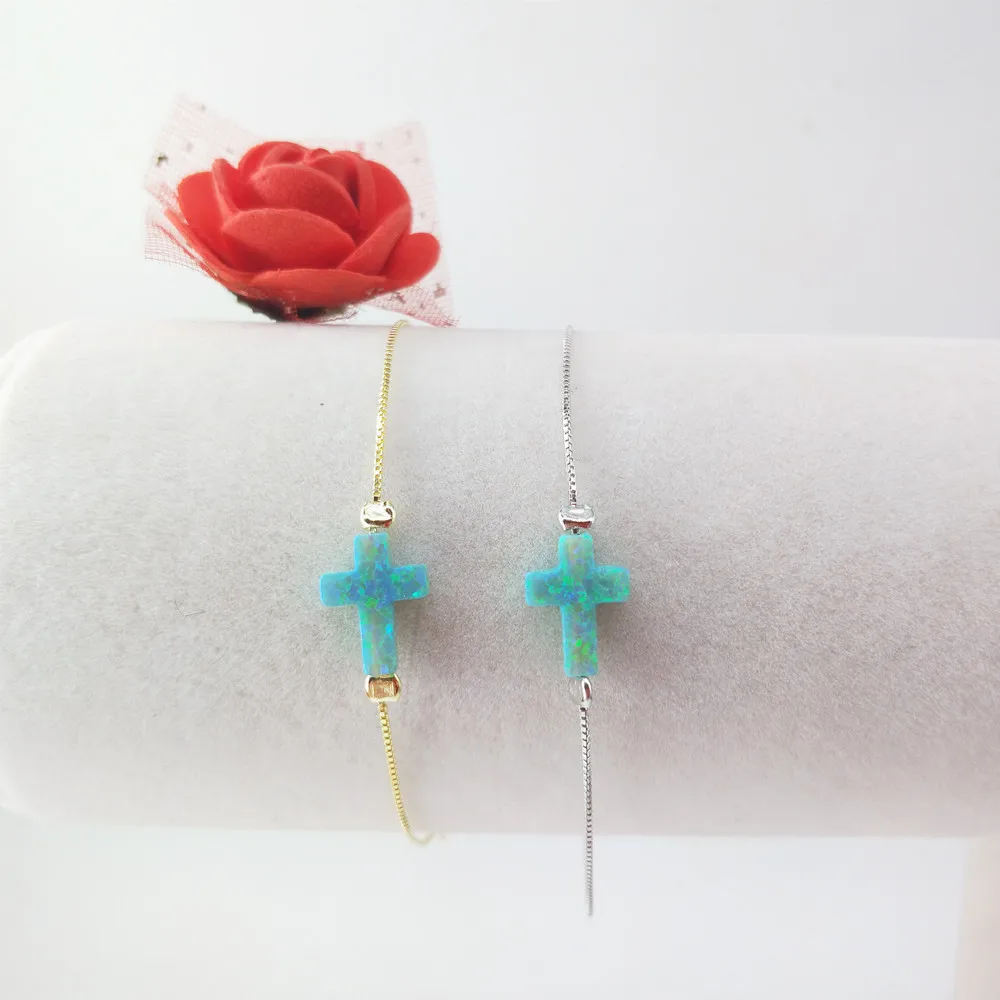 1 шт./лот 9x12 мм синтетический op11 киви, Зеленый Крест огненный опал браслет 925 пробы Серебряный крест из опала браслет Крест из опала браслет