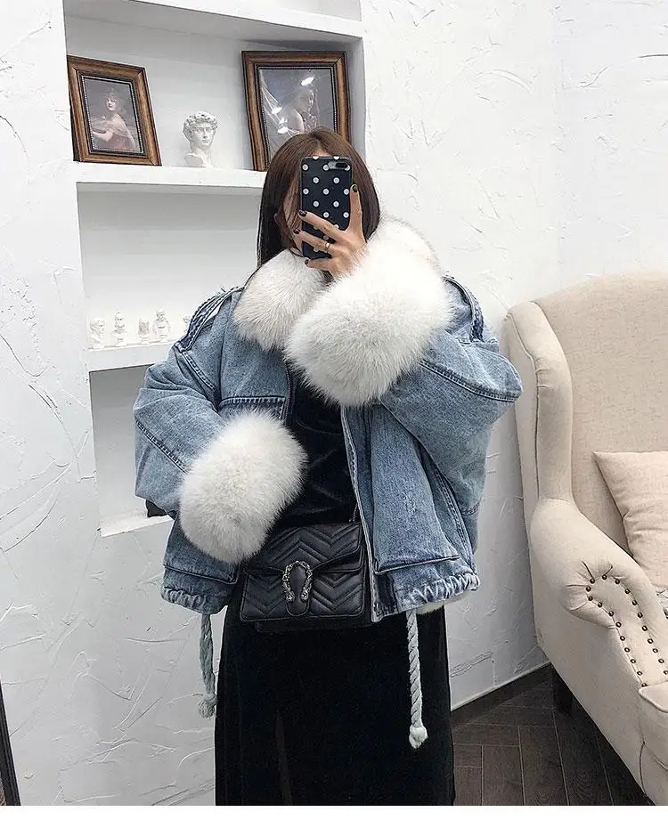 ZITY Denim Parka Women Winter Jacket 
