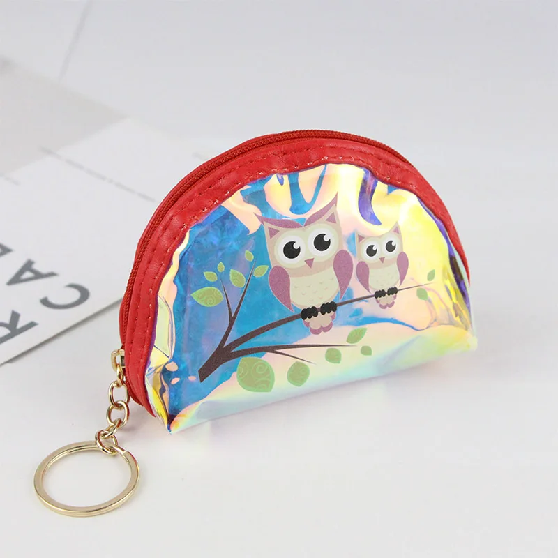 rose red owl Красивый мультяшный кошелек ручной держатель для монет держатель для кредитных карт Органайзер C55 - Цвет: rose red owl