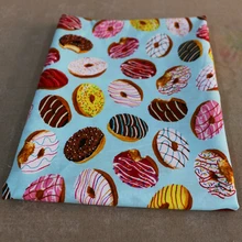 100*110 см еда с принтом "пончик" Ткань Чистый хлопок Поплин Ткань для детей