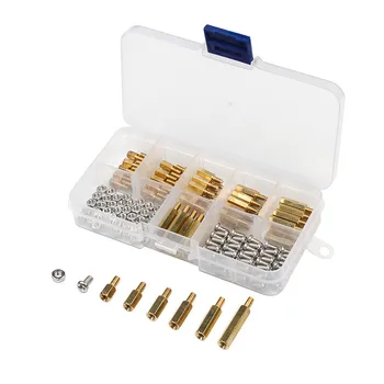 

180PCS/Set M3 Hex Head Brass Spacing Screws Nuts Threaded Pillar PCB Computer PC Motherboard StandOff Spacer Kit Hard Disk DIY