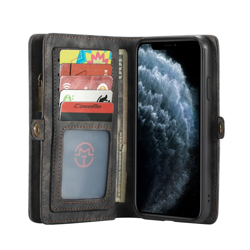 For Apple iPhone 11 Pro Max Case Wallet Pouch Phone Bag Multi Card Slots Vintage Leather Case For iPhone 11 Pro Max Magnet Cover