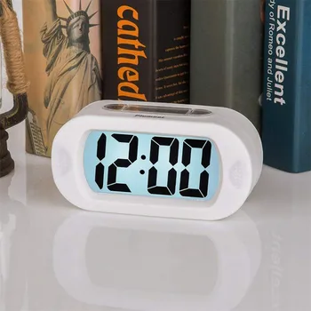 

Digital LCD Travel Alarm Clock with Snooze Good Night Light Sound Alarm Portable Desktop Table Clocks USB Charge Display Clock
