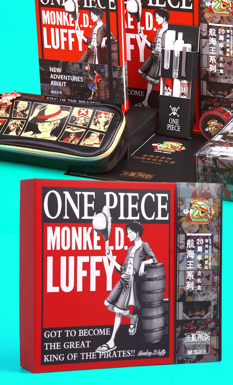 Yiwi 1 Набор 20th anniversary one piece notebook Аниме one piece figure Высококачественный твердый переплет с ручкой Наклейка на мешок упаковка коробки