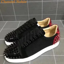 Brand Chentel Noble Black Red Rivet Leather Loafers Men Casual Shoes Party Dress Shoes Men Flats Sneakers Big Size Black Color