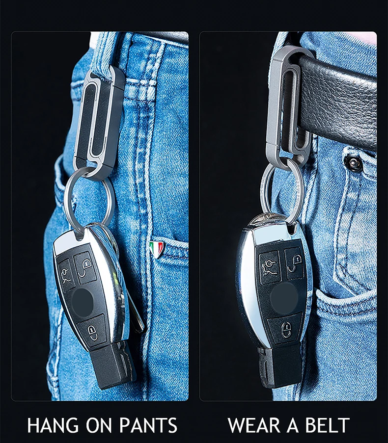 High Quality Titanium Simple Keychain Luxury Car Key Ring Waist Hanging Buckle Super Lightweight Key Holder Belt Carbine Gift