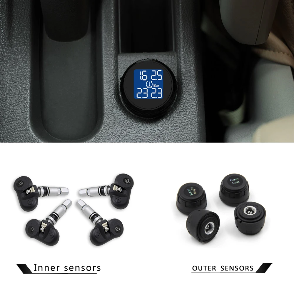 Встроенный в шинах TPMS TS61 система контроля давления в шинах Инструмент беспроводной в режиме реального времени прикуриватель датчик температуры TPMS