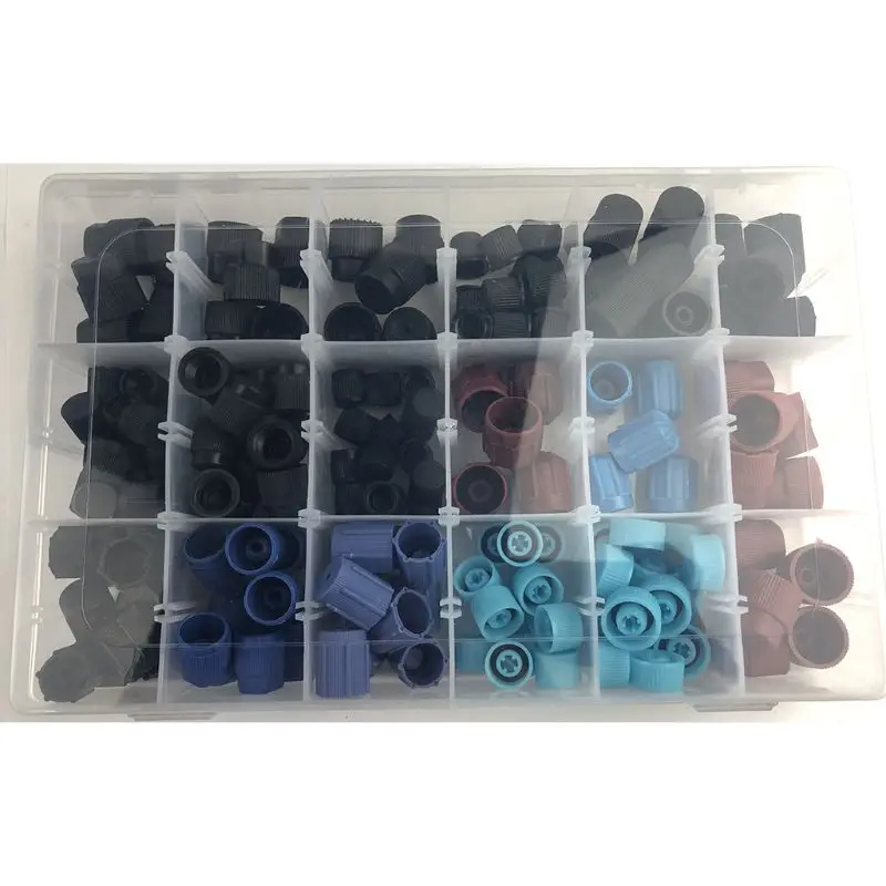 

170pcs Universal A/C R134a R12 High Low Side Valve Core Service Port Dust Cap Replacement Set