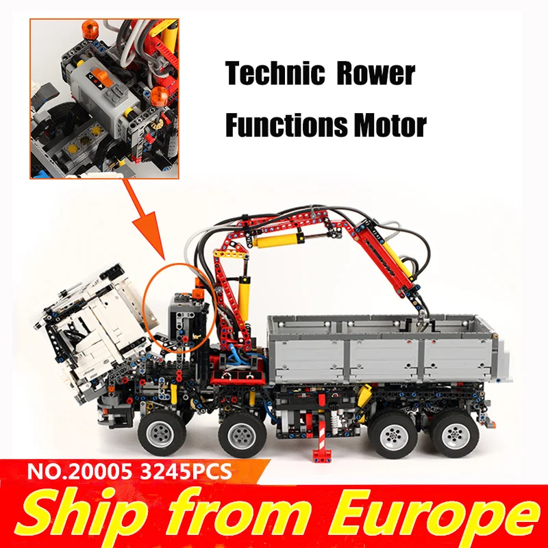 20005 Technic RC автомобиль Arocs грузовик с мотором мобильный кран наборы 90005