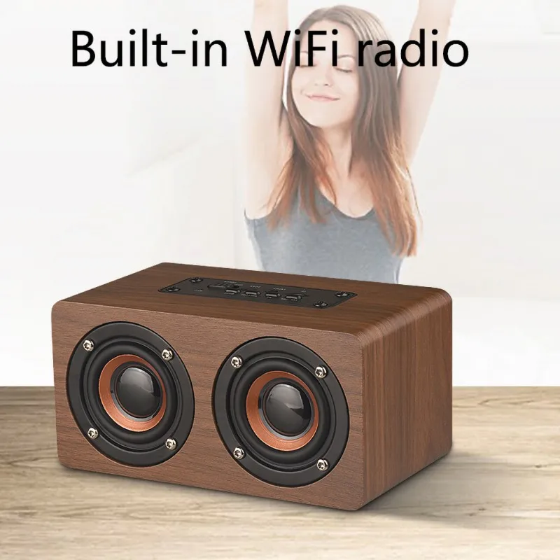 W5C высококачественный аудио деревянные часы версия Bluetooth динамик прикроватный радио с bluetooth-динамиком