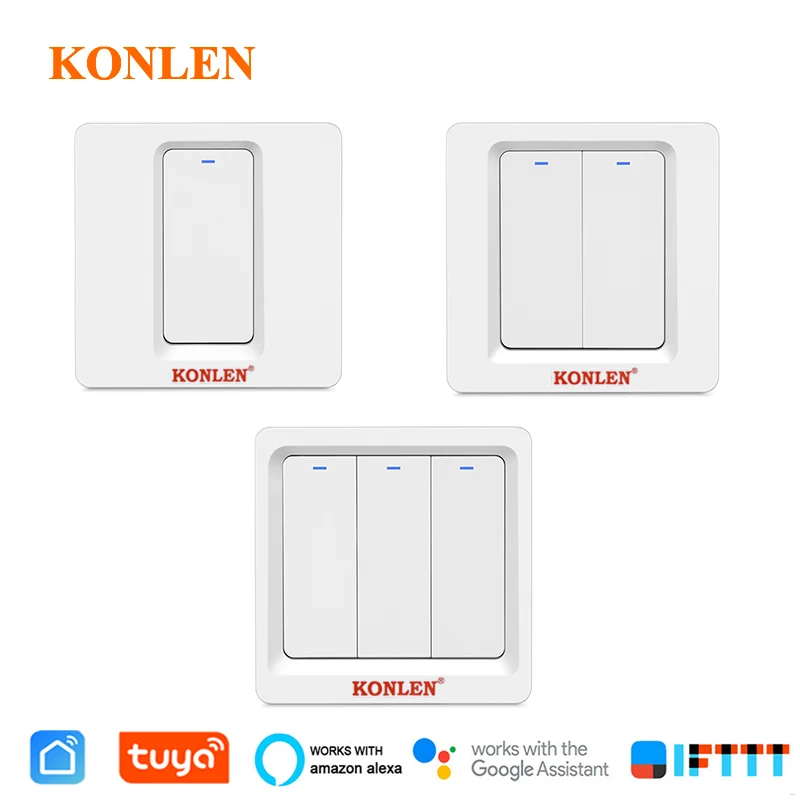 Wi-Fi настенный светильник Tuya Smart Life, переключатель ЕС 1 2 3, пульт дистанционного управления для домашней автоматизации, Google Home Assistant Alexa IFTTT