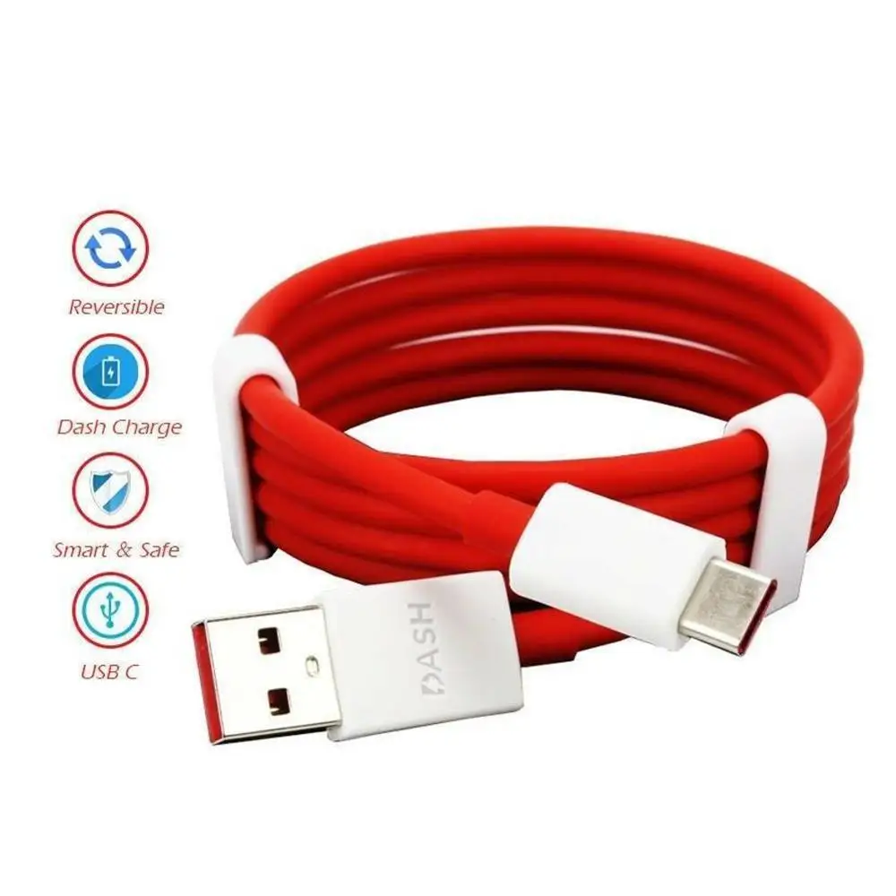 Зарядный кабель для Oneplus 6T Usb Type-C быстрая зарядка красный 30/100/150 см передачи данных