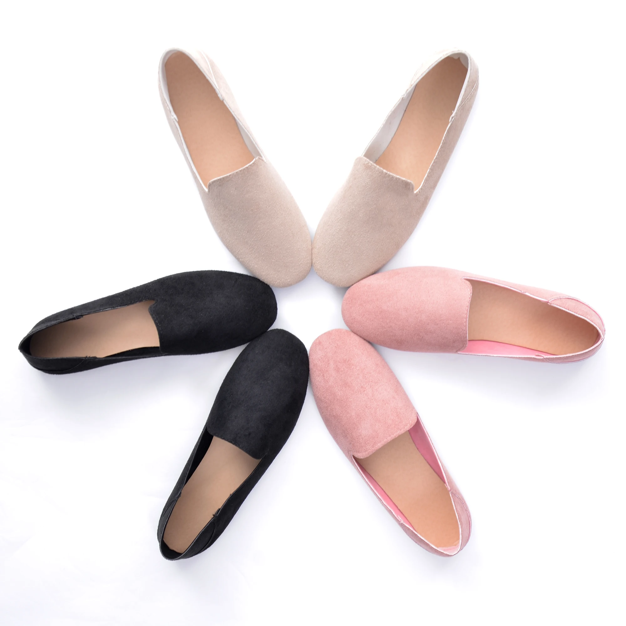 

HEE GRAND Round Toe Ballet Flats Comfort Light Weight Flat Shoes Women Autumn Driving Loafers Casual Slippers Size 9 XWD6512
