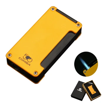 

COHIBA 1 Jet Lighters Gas Refillable Butane Torch Cigar Lighter Metal Windproof Super Lighter W/ Bulit-in Punch Gift Box