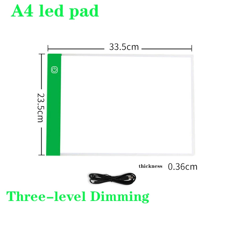 A4 Size 30X30 Three Level Dimmable Led Light Pad,Tablet Eye Protection  Easier for Diamond Painting Tools Accessories Storage box - AliExpress