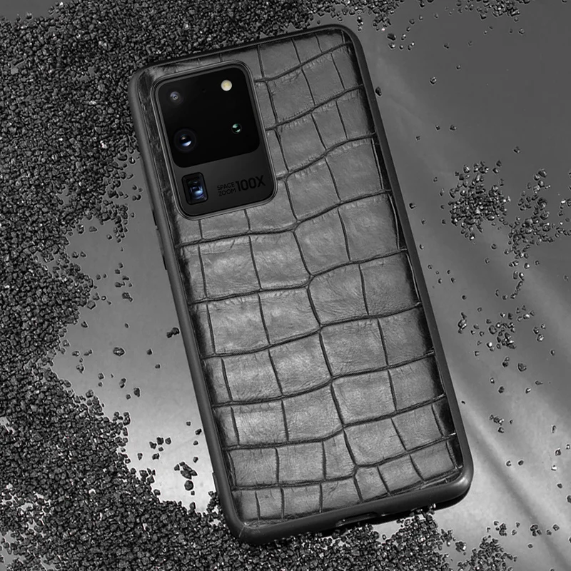 Natural Crocodile Leather Phone Case For Samsung Galaxy S20 Ultra S10 Plus S10e Cases Luxury Alligator Neck Belly Tail Cover Natural Crocodile Leather Phone Case For Samsung Galaxy S20 Ultra S10 Plus S10e Cases Luxury Alligator Neck Belly Tail Cover
