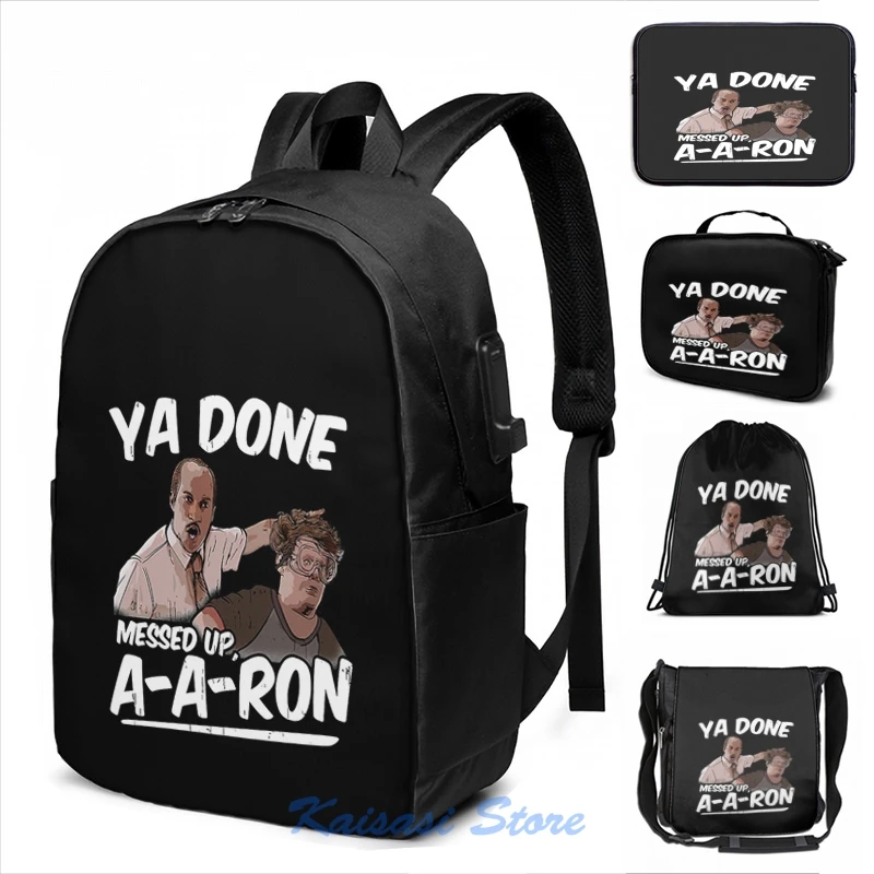 Забавный графический принт я готовый рюкзак A Aron с USB зарядкой мужские школьные