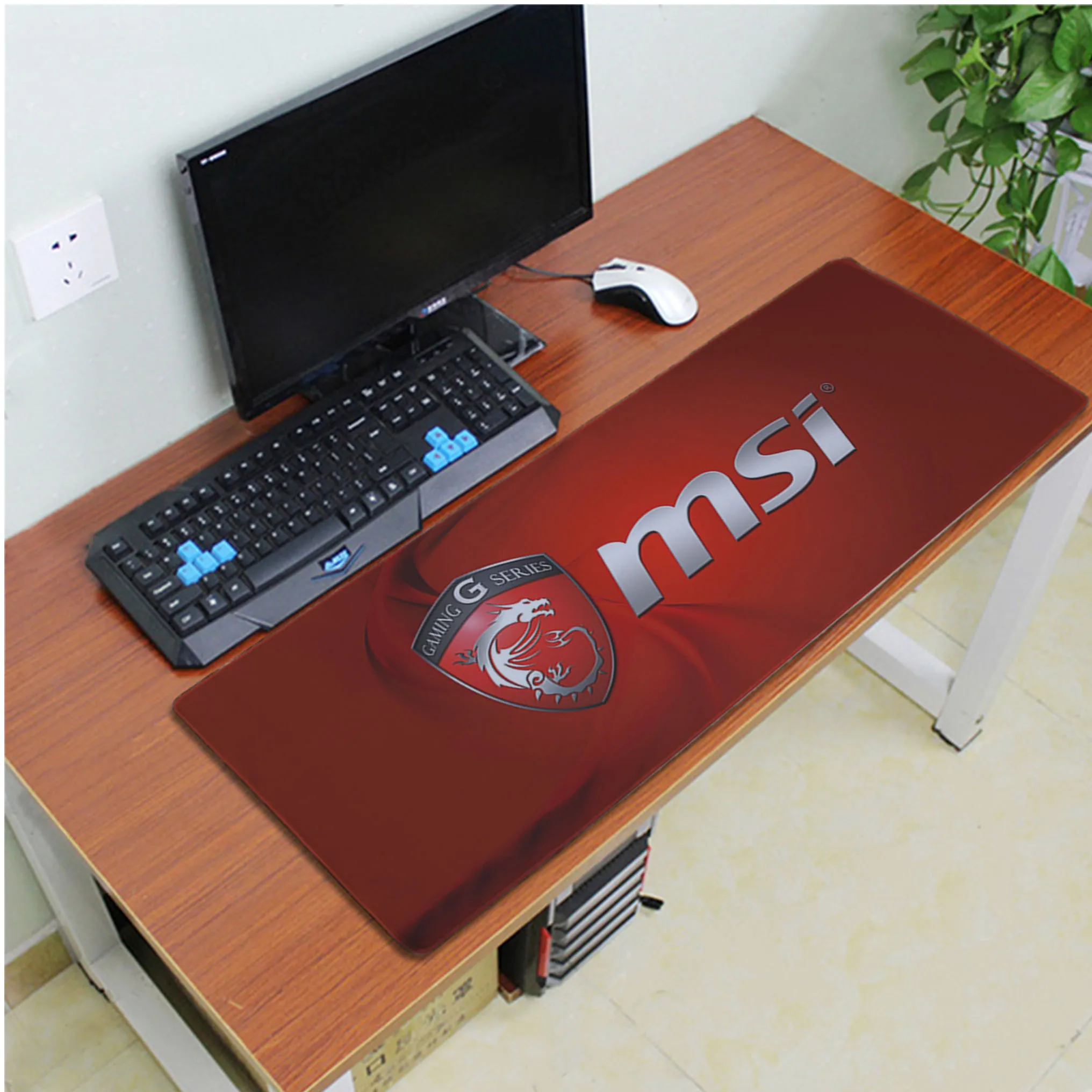 Lock Edge 40X90cm MaiYaCa Подарочный коврик для мальчика MSI логотип геймерская игра коврик для мыши большой коврик для мыши клавиатуры коврик - Цвет: Lock Edge 40X90cm