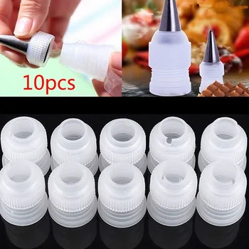 

10Pcs Icing Piping Nozzles Tips Cake Decorating Converter Coupler Pastry Tool Home Tips Cupcake Paper Cake Mold Silicone Molds