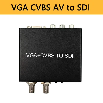 

VGA CVBS to SDI Converter VGA AV in 2SDI out Adapter Dual SDI output SD/HD-SDI/3G-SDI for Laptop DVD Monitor