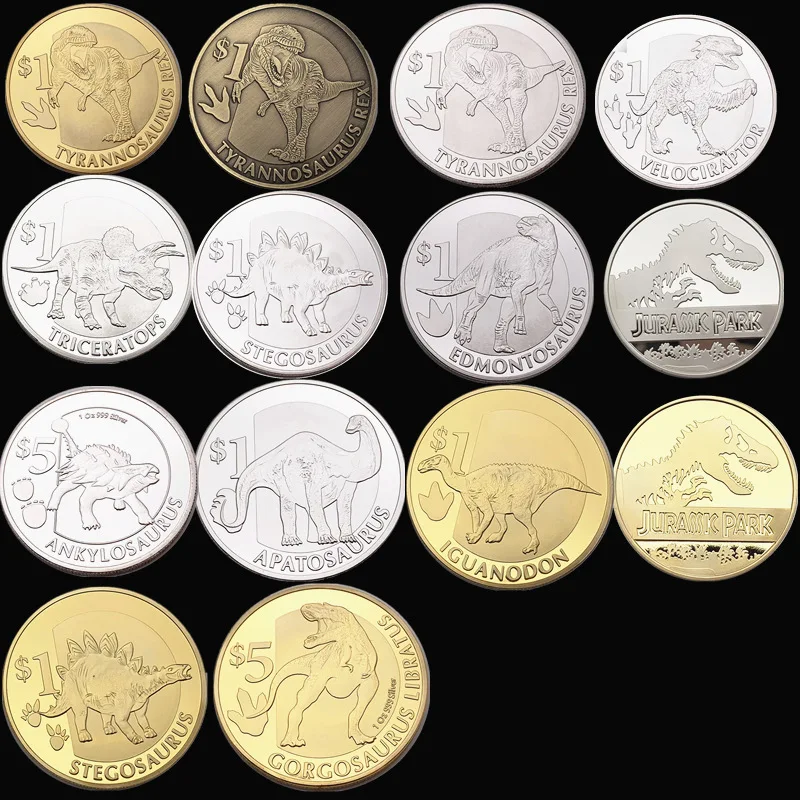 

On Behalf of 14 T-Rex Dinosaur Gold Plated Commemorative Coins Collection Animal Coin Gold Coin Tooth Fairy Customizable Commemo