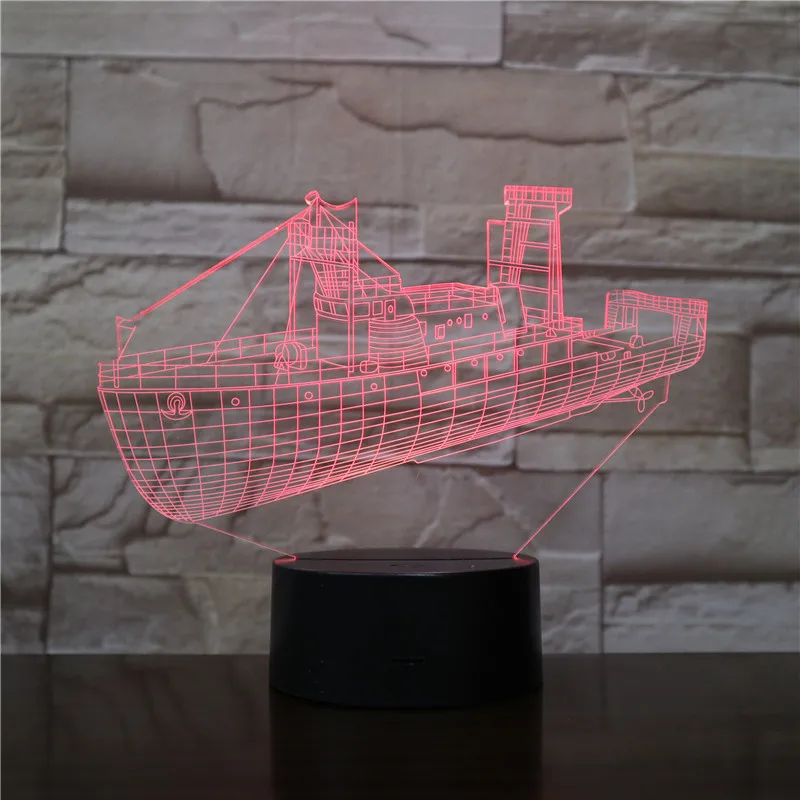 3D лампа Уникальный датчик касания корабля Разрушителя лучшее украшение для