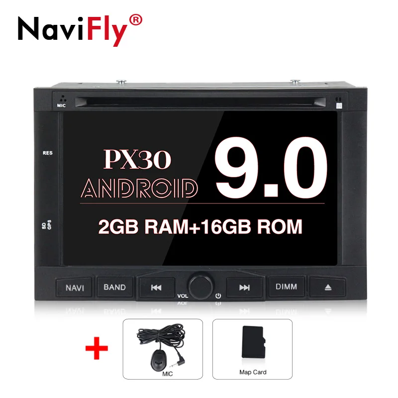 NaviFly для peugeot 3005 3008 5008 партнер Berlingo Автомобильный мультимедийный плеер Android 9,0 для автомобиля, DVD Радио Навигация gps 4 Гб+ 64 ГБ - Цвет: 2GB-16GB-4 CORE