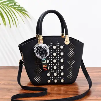 

LAN LOU Women Bag High grade Shoulder bag For women High Quality Fashion Leather Bags New Rivet handbag Ladies Crossbody bags