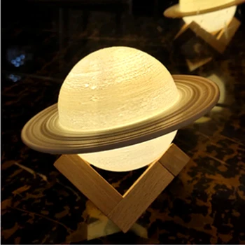 

3D-printed Saturn USB Bedside Nightlight Rechargeable Girl-heart Gift Planet Creative Moon Light Nightlight Christmas Novelty