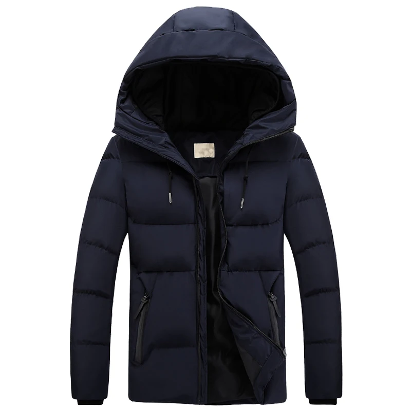 Mountainskin, зимняя мужская хлопковая куртка, Мужская повседневная короткая куртка с капюшоном, ветрозащитная стеганая куртка из хлопка, Мужская брендовая одежда SA817 - Цвет: Dark Blue