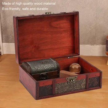 

Vintage Wooden Storage Box Large Size Book Jewelry Storage Box Organizer