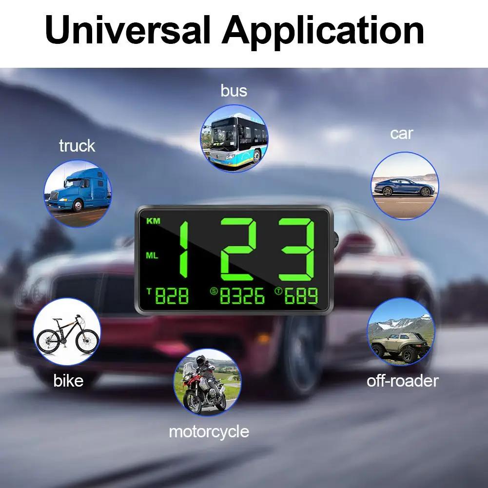 Gps измеритель скорости автомобиля HUD Дисплей Универсальный цифровой с сигнализацией скорости км/ч MPH для всех транспортных средств велосипед мотоцикл