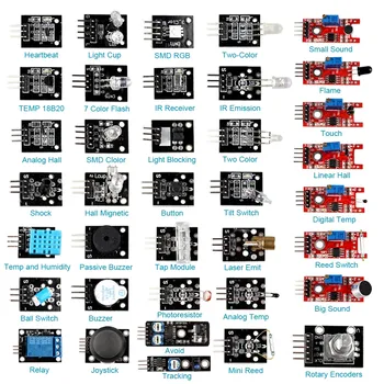 

37 in 1 for Arduino Sensor Module Kit Pack Learning Package Kit for Arduino for UNO With small box