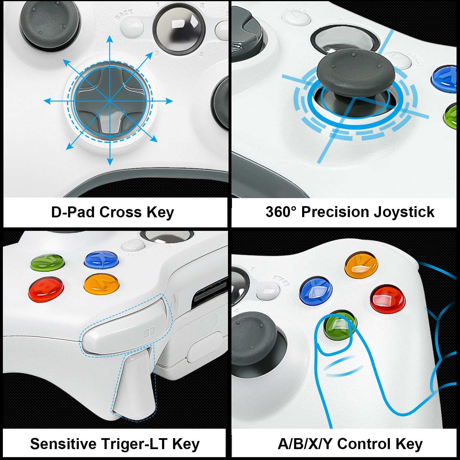 For Microsoft XBOX 360 Series wireless controller WIRELESS CONTROL ER FOR XBOX 360 Series wireless controller include PC cable