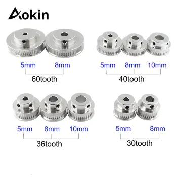 

3D Printer Parts GT2 Timing Pulley 30 36 40 60 Tooth Wheel Bore 5mm 8mm Aluminum Gear Teeth Width 6mm 2GT Accessories For Reprap