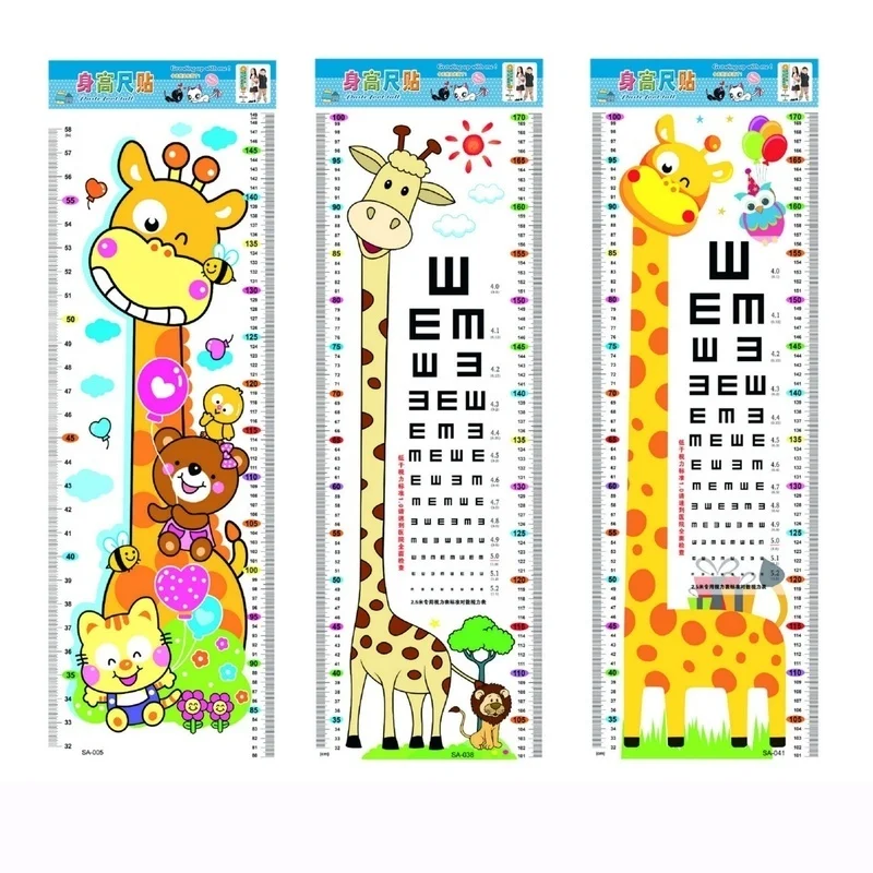 

Giraffe Cartoon Height Exam Vision Eye Sticker Chart