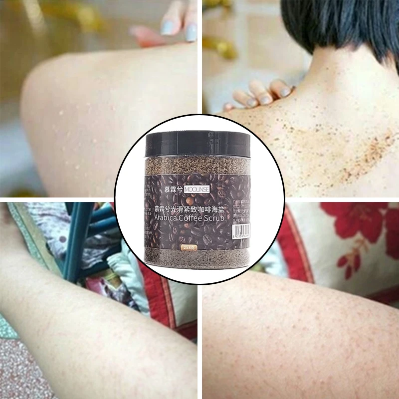 Coffee Scrub Sea Salt Exfoliating Whitening Massage Cream Anti Cellulite Body Scrub Treatment 258G