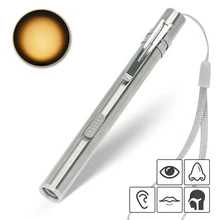 

Professional Medical Flashlight USB Rechargeable Pen Lamp Mouth Inspection Torch Portable Mini LED Flashlight With Steel Clip