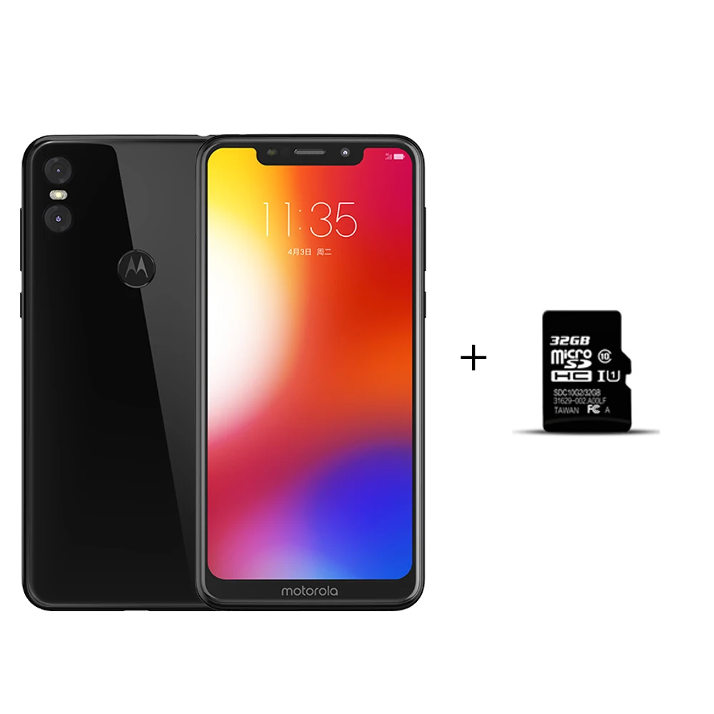 Мобильный телефон MOTO P30 Play, 4 Гб ОЗУ, 64 Гб ПЗУ, 5,86 дюймов, 13 МП+ 2 МП, 3000 мА/ч, 4G LTE Snapdragon 625, восьмиядерный смартфон с функцией распознавания отпечатков пальцев - Цвет: With 32G TF Card