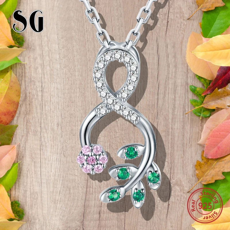SG aliexpress chain sterling silver 925 necklace Fashion Women accessories Pendant On neck Chokers stone Necklace jewelery
