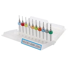 10pc 0.5-1.4MM Micro Mini Twist PCB Drill Bits Set CNC Print Circuit Board Tungsten Carbide Engraving Tool for Electricalworking